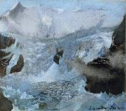William Stott of Oldham The Fischrhorn Glacier oil painting artist